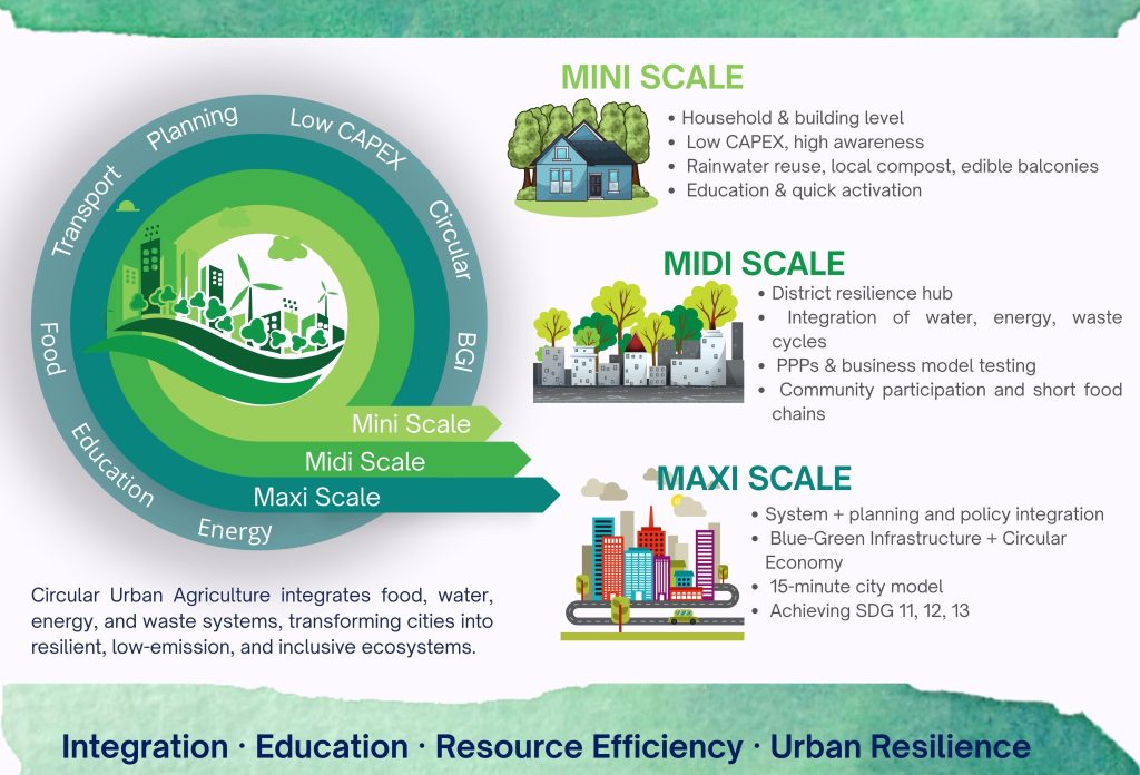 Model integracji rolnictwa miejskiego.